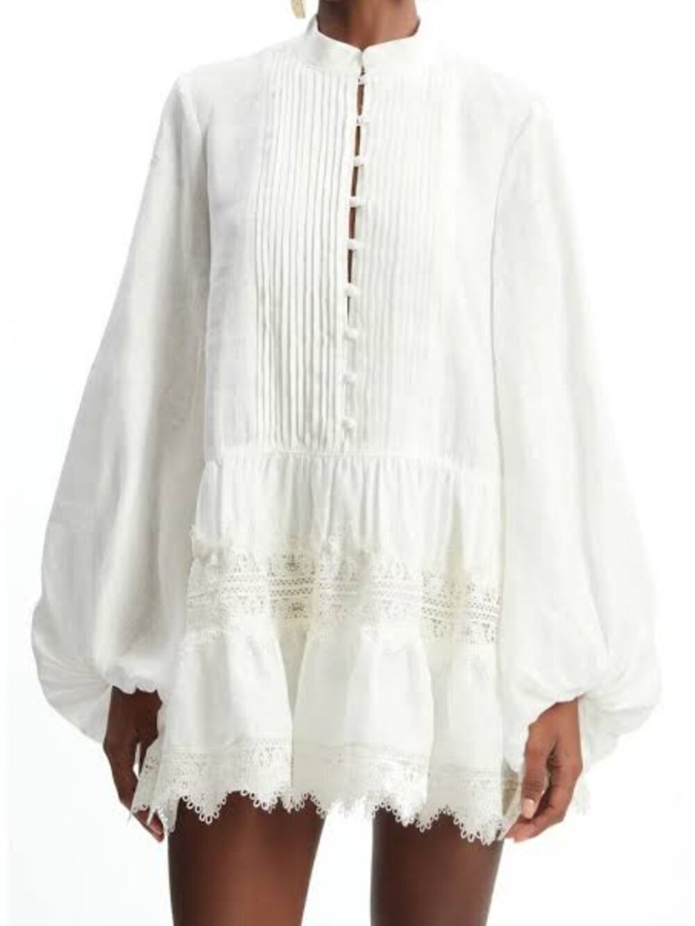 Bardot Antonia Lace Trim Mini Dress Orchid White Size 4 NWT